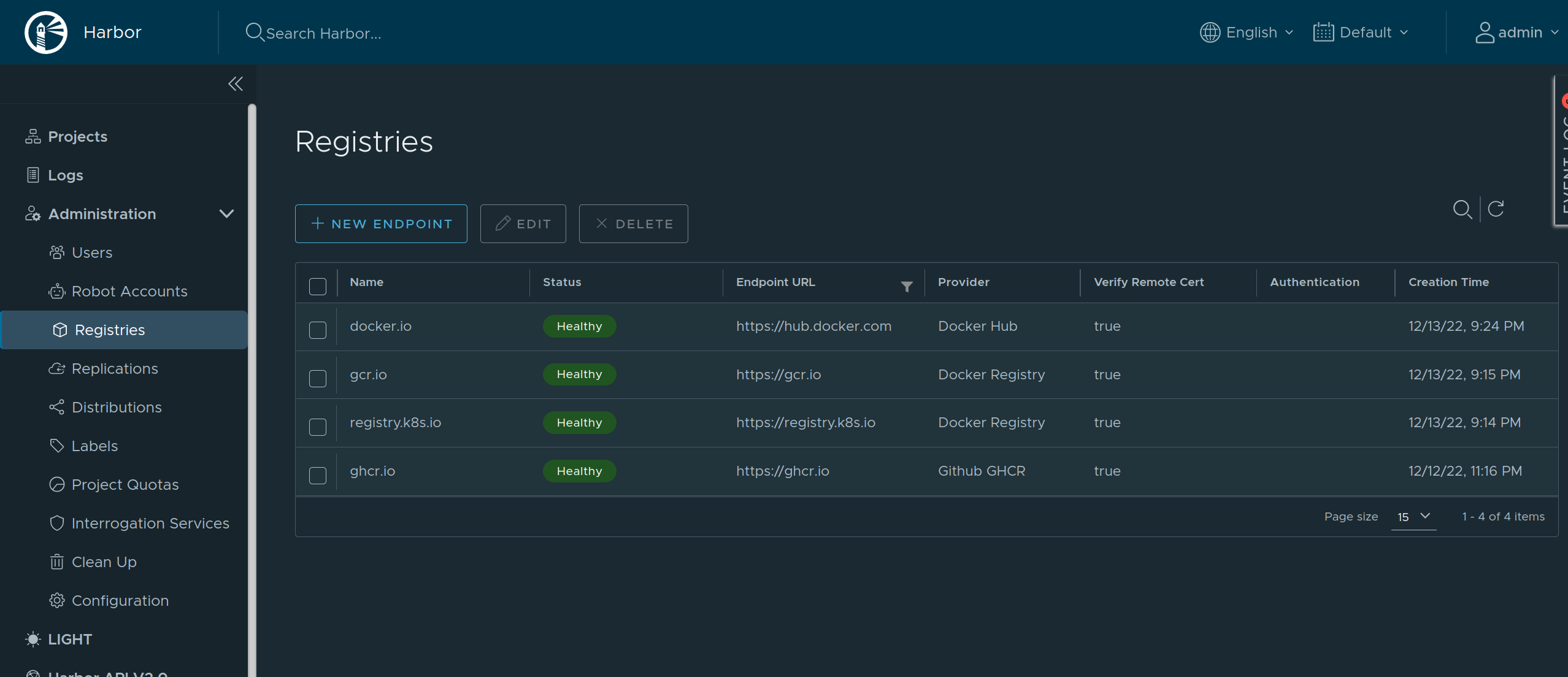 Harbor Endpoints